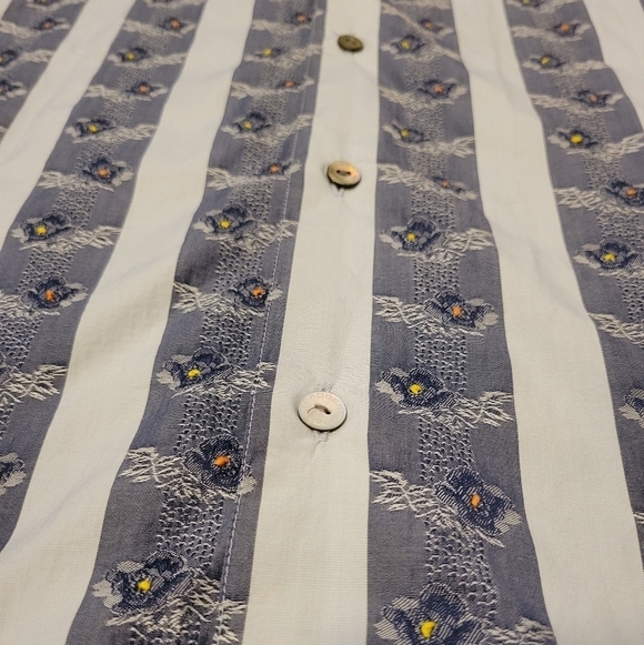 Robert Graham Men 3XL Flip Cuff Button Up Long Sleeve Shirt Stripes Roses Pearl - Picture 10 of 14